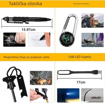 Matma 60-in-1 set preživljavanja — prenosni SOS hitni kit i prva pomoć