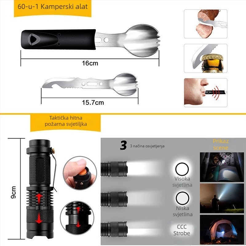 Matma 60-in-1 set preživljavanja — prenosni SOS hitni kit i prva pomoć