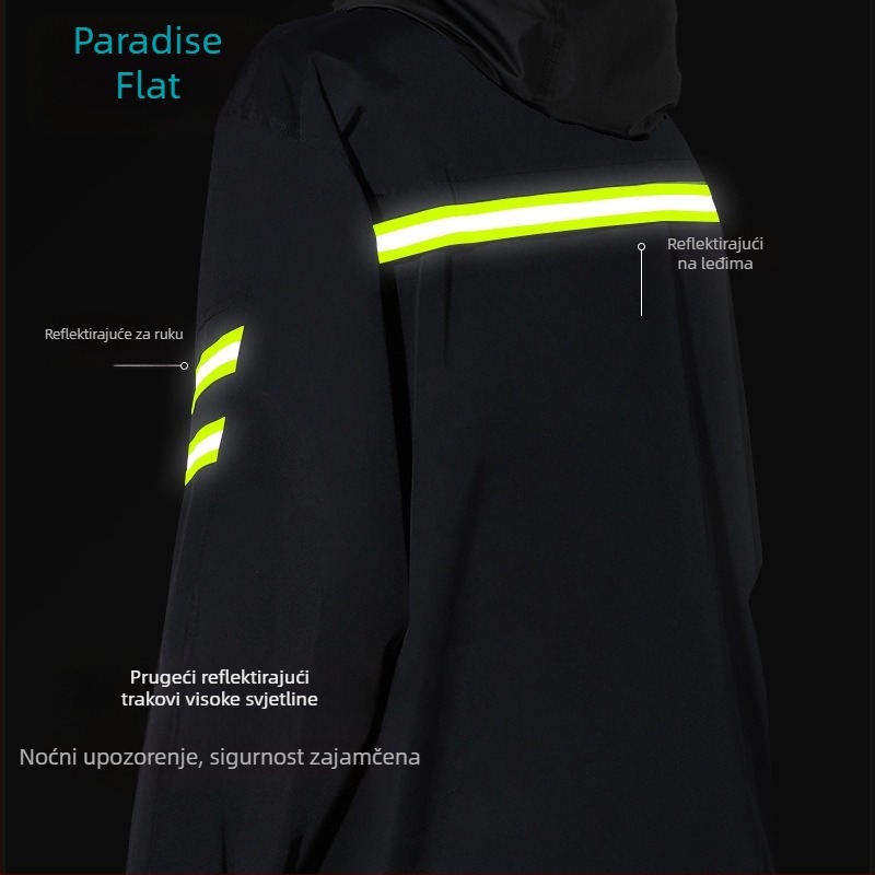 Pončo za motocikl/električno vozilo — debeli, moderni minimalistički stil; tkanina Pongee; PVC ljepilo; pogodno za 1 odraslu osobu