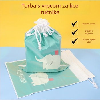 Plastična vrećica za pakiranje ručnika za lice, mat završetak, zatvaranje šnom, PE/EVA materijal, mogućnost prilagođavanja logotipa