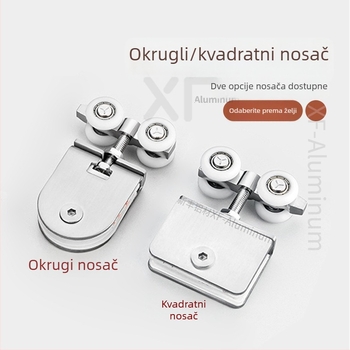 Kotač/rolna za staklena vrata za klizna vrata, kućište od nehrđajućeg čelika, utor za užad 8 mm, vanjski promjer klešta 5-9 mm, kvadratni ili kružni model, nosivost 175 kg