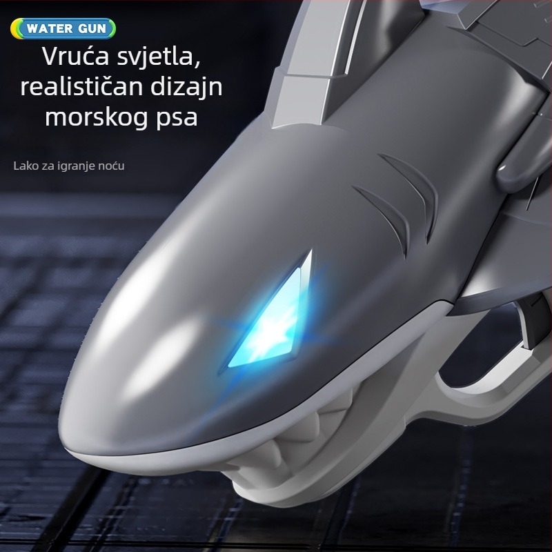 Električna vodootporna svjetleća vodena pištolj igračka za djecu 4–6 godina, plastična konstrukcija, za vanjsku vodenu igru