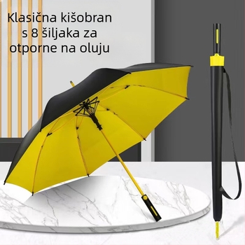 Golf kišobran s ravnim vlaknastim štapom, okvir s 8 krakova (automatsko otvaranje, otisak logotipa, UV zaštita UPF 50+)