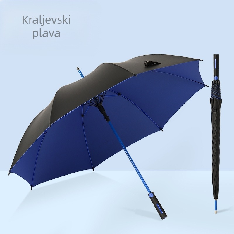 Golf kišobran s ravnim vlaknastim štapom, okvir s 8 krakova (automatsko otvaranje, otisak logotipa, UV zaštita UPF 50+)