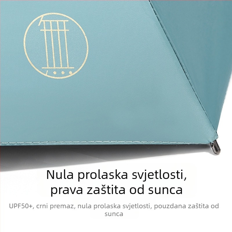 Ženski ultra lagani kompaktni kišobran od karbonskih vlakana, UPF 50+ UV zaštita, 6 šipki, 210T poliester, ručno otvaranje