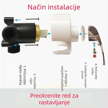 Ručka prekidača miješanja električnog bojlera, U-oblik slavine za tuš, univerzalni tip, CE certifikat, plastični materijal, model Controller