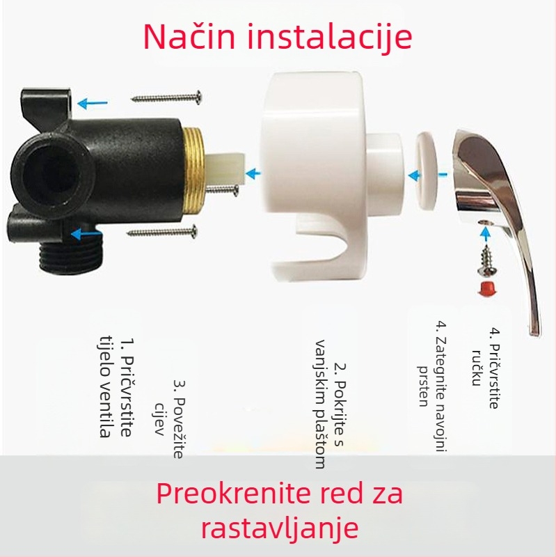 Ručka prekidača miješanja električnog bojlera, U-oblik slavine za tuš, univerzalni tip, CE certifikat, plastični materijal, model Controller