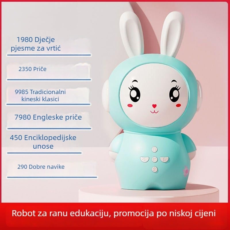 Pametni robot za rano obrazovanje djece – funkcija čitanja, glazbena reprodukcija, plastično kućište, bez memorije