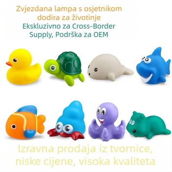 Vinilna vodena igračka za bebe 0-3 godine, s osvjetljenjem, dodirnom osjetljivošću i funkcijom pinch-music.
