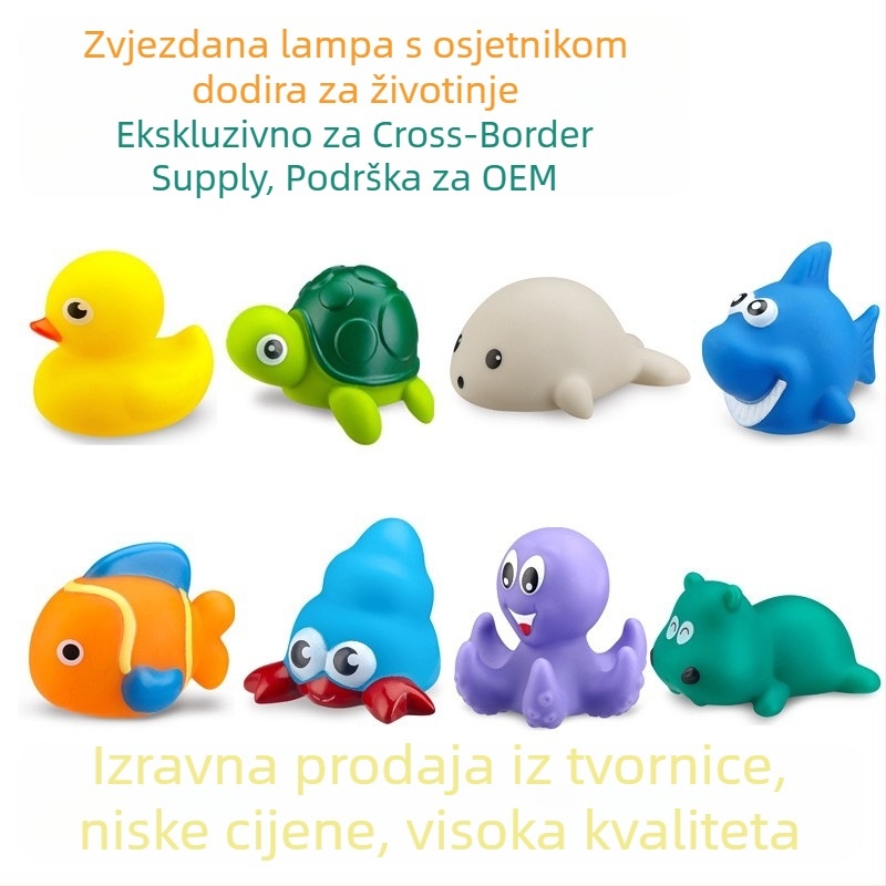 Vinilna vodena igračka za bebe 0-3 godine, s osvjetljenjem, dodirnom osjetljivošću i funkcijom pinch-music.