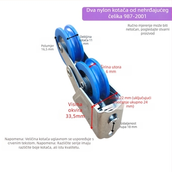Starinski dizajn aluminijska klizna vrata i prozori rola s ležajem od nehrđajućeg čelika, 987-2001