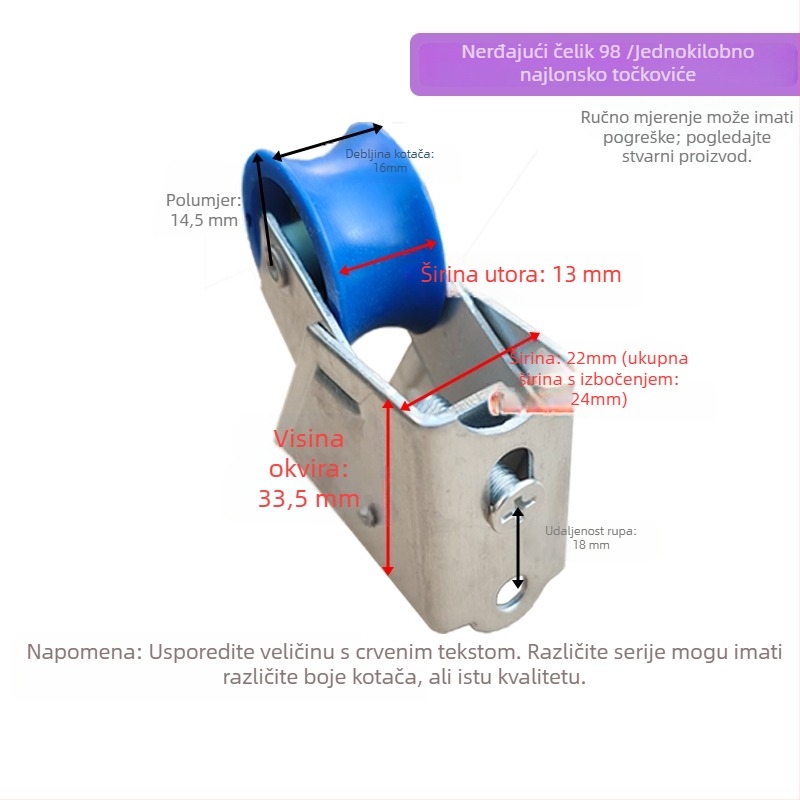 Starinski dizajn aluminijska klizna vrata i prozori rola s ležajem od nehrđajućeg čelika, 987-2001