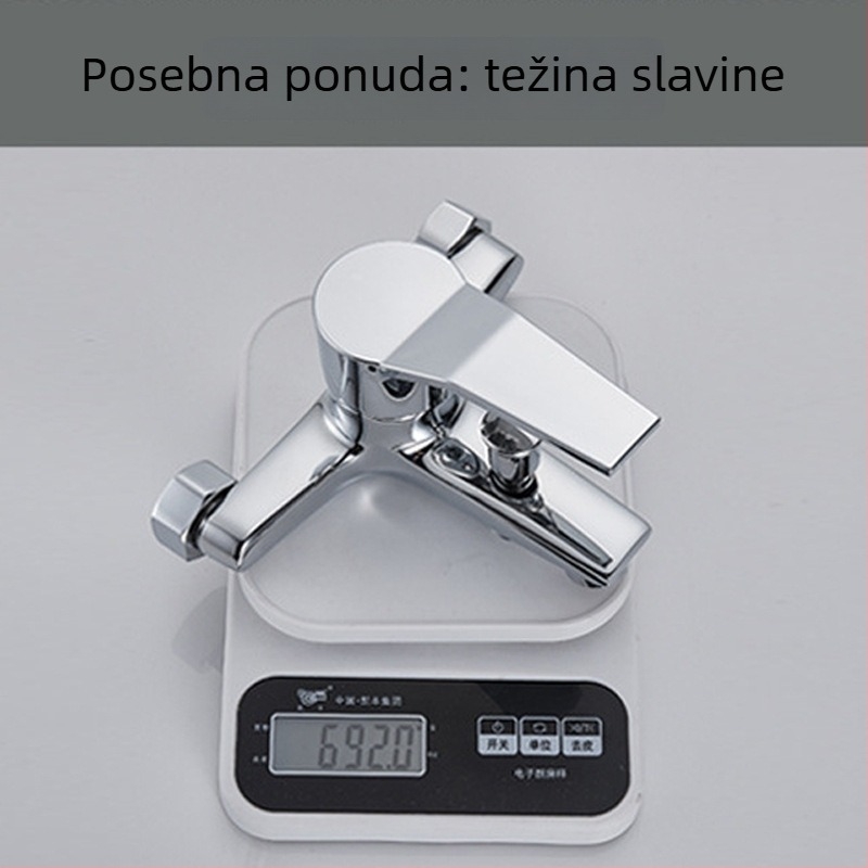 Kućni tuš set s ručnim tušem, trostruki miješajući ventil, zidni montažni, bakreno tijelo, keramički disk ventil