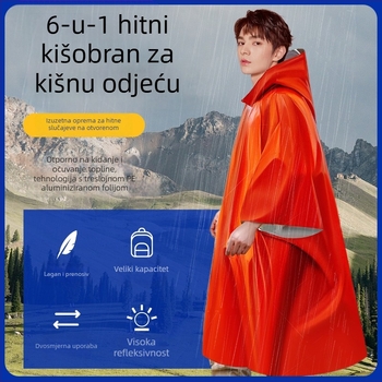 Kišni pončo za planinarenje i kampiranje – hitna zaštita od hipotermije, debeli stil kišne kabanice, moderan minimalistički dizajn
