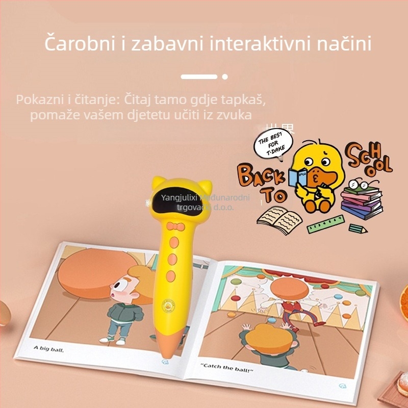 Little Yellow Duck Reading Pen – Interaktivna olovka za čitanje s glazbenom/glasovnom funkcijom, plastično kućište, za djecu od 0 do 3 godine.