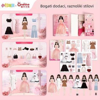 Magnetska knjiga naljepnica za oblačenje – tiha knjiga bez rezanja za ranu edukaciju, DIY s temom princeze