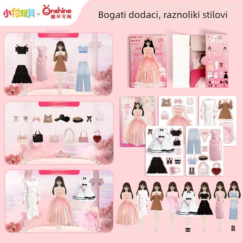 Magnetska knjiga naljepnica za oblačenje – tiha knjiga bez rezanja za ranu edukaciju, DIY s temom princeze