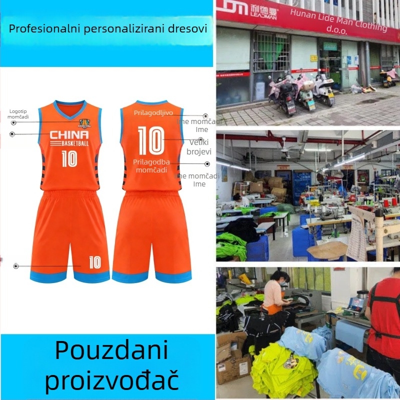 Košarkaški i nogometni dres - prilagođena obrada, velika narudžba, unisex, poliester 100%, podstava poliester 100%, za sve sezone, OEM brend Lidman