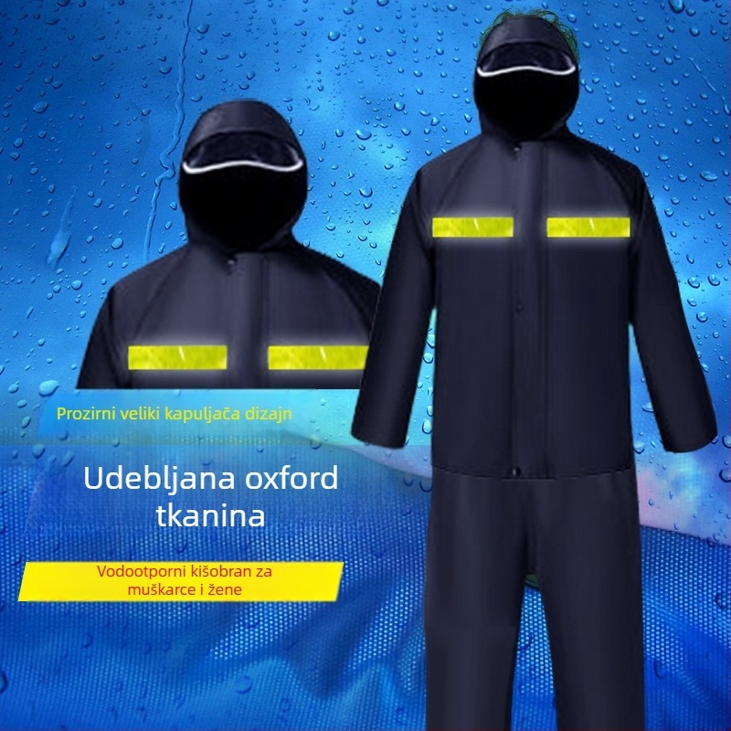 Podijeljeno kišno pončo, Oxford tkanina, debeli, za odraslu osobu, za jednu osobu