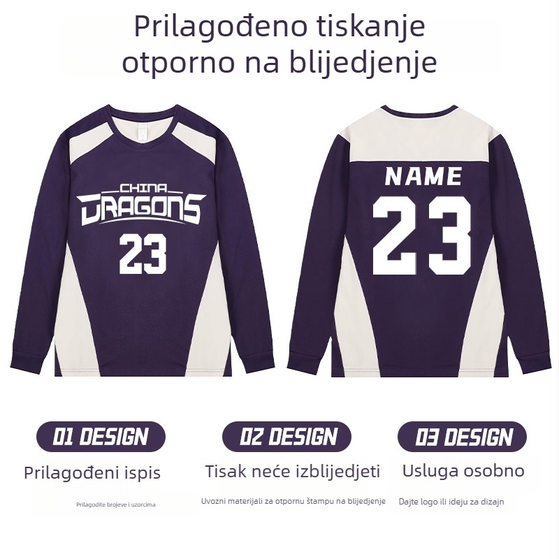 Košarkaški dres s dugim rukavima, okrugli izrez, materijal prijazan koži od poliestera, podstava od poliesterske smjese, za odrasle, unisex