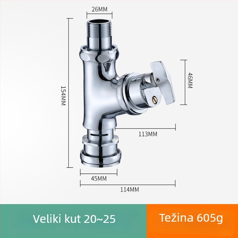 Uglovni ventil za ispiranje WC-a - ručna okretna tipka - PVC - moderan jednostavan dizajn - Create Health