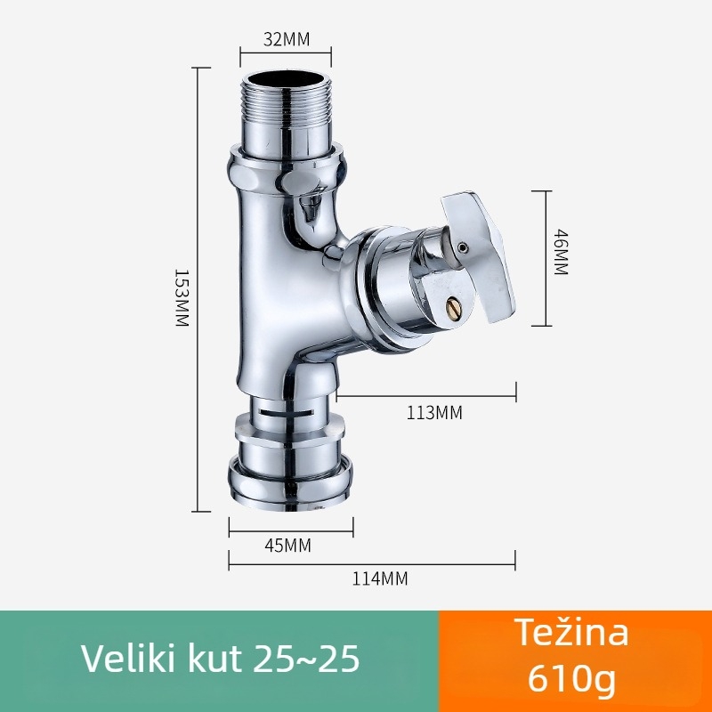 Uglovni ventil za ispiranje WC-a - ručna okretna tipka - PVC - moderan jednostavan dizajn - Create Health