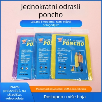 Kišni pončo za planinarenje, PVC tkanina, debljina oko 3,5 mm, za odrasle