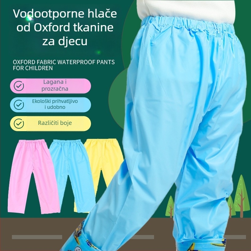 Dječje kišno pončo s hlačama do koljena, cartoon dizajn, PVC tkanina, PU vodootporni sloj, otporan na prljavštinu, za djecu, za planinarenje