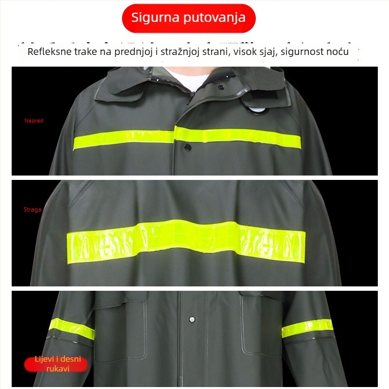 San Baoxi Hiking kišna pončo za odrasle, debeli PVC materijal, PVC ljepilo sloj, za 1 osobu, s tiskom logotipa