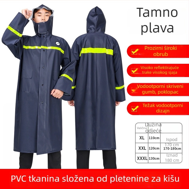 San Baoxi Hiking kišna pončo za odrasle, debeli PVC materijal, PVC ljepilo sloj, za 1 osobu, s tiskom logotipa