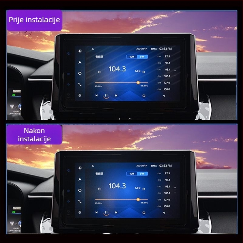 Unutarnja zaštitna folija za navigacijski zaslon i središnju ploču - PET, otporna na visoke i niske temperature, pozicija: središnja kontrola, univerzalna primjena