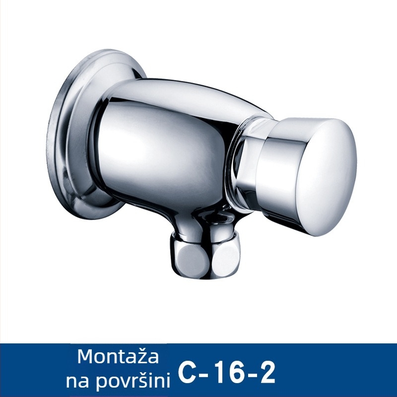 Skriti ventil za ispiranje urinara – od bakra, Model AC-C-16, Vrijeme ispiranja 5–10 s, Moderni minimalistički stil