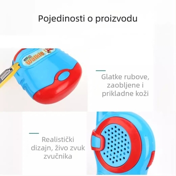 Dva paketa dječjih bežičnih interkoma za unutarnje i vanjske igre — crtani interkom, interakcija roditelj-dijete, plastika, baterijsko napajanje, za uzrast 7–14 godina