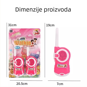 Dva paketa dječjih bežičnih interkoma za unutarnje i vanjske igre — crtani interkom, interakcija roditelj-dijete, plastika, baterijsko napajanje, za uzrast 7–14 godina