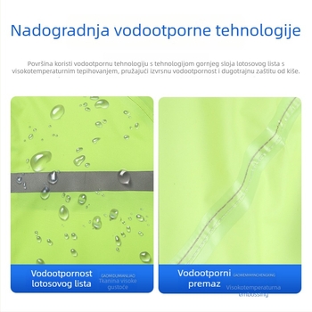 Dugo kišno jakno za odrasle – reflektirajući debeli pončo za outdoor biciklizam i planinarenje; Oxford tkanina 0.22 mm, PVC vodootporni sloj; jednoslojni, prenosno.