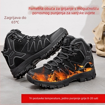 Grijane papuče s USB — velurov gornji dio, gumeni potplat, unisex