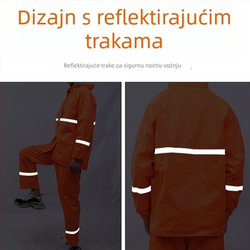 Set kišnog mantila i hlača za odrasle, podijeljeni dizajn, moderan minimalistički stil • Oxford tkanina • PVC vodootporni sloj • otisak logotipa • mogućnost prilagodbe