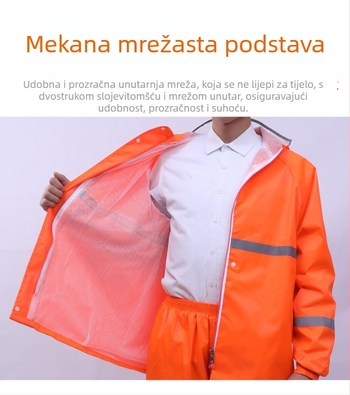 Set kišnog mantila i hlača za odrasle, podijeljeni dizajn, moderan minimalistički stil • Oxford tkanina • PVC vodootporni sloj • otisak logotipa • mogućnost prilagodbe