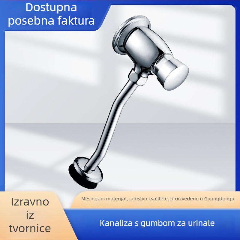 Phaeton bakrena ventila za ispiranje urinara s dugim i kratkim gumbom, ručno upravljanje, moderni minimalistički stil