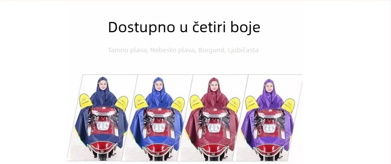 Pončo za motocikl i električno vozilo, debeli Oxford materijal 24S s PVC vodootpornim slojem, za jednu osobu, moguć personalizirani logo