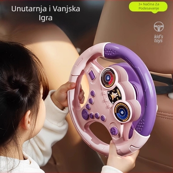 Dječji volan-igračko automobil s edukativnim značajkama — trepćuće svjetlo i glazba/glas, plastična konstrukcija, napajanje baterijama, za djecu 4–6 godina, razvija koordinaciju ruka-oko