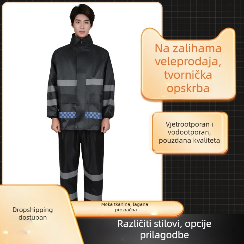 Razdvojeni komplet kabanice i hlača za kišu za zaštitu od poplava, vodootporan, reflektirajući, za vanjske intervencije spašavanja i gašenja požara