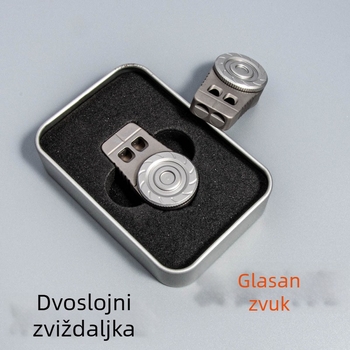 Píštalka za preživljavanje od titanijskog legura, za outdoor upotrebu, s dvostrukom rupom, jak zvuk, prenosni ključni lančić, model 200/300