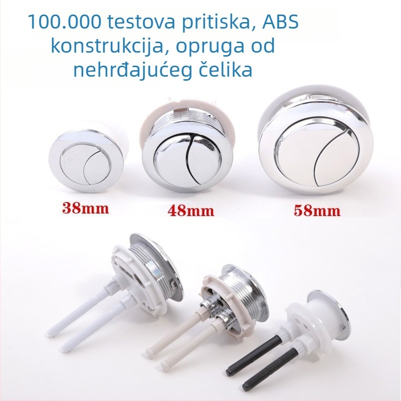 Dualni gumb za ispiranje spremnika toaleta, ABS materijal, moderan minimalistički dizajn