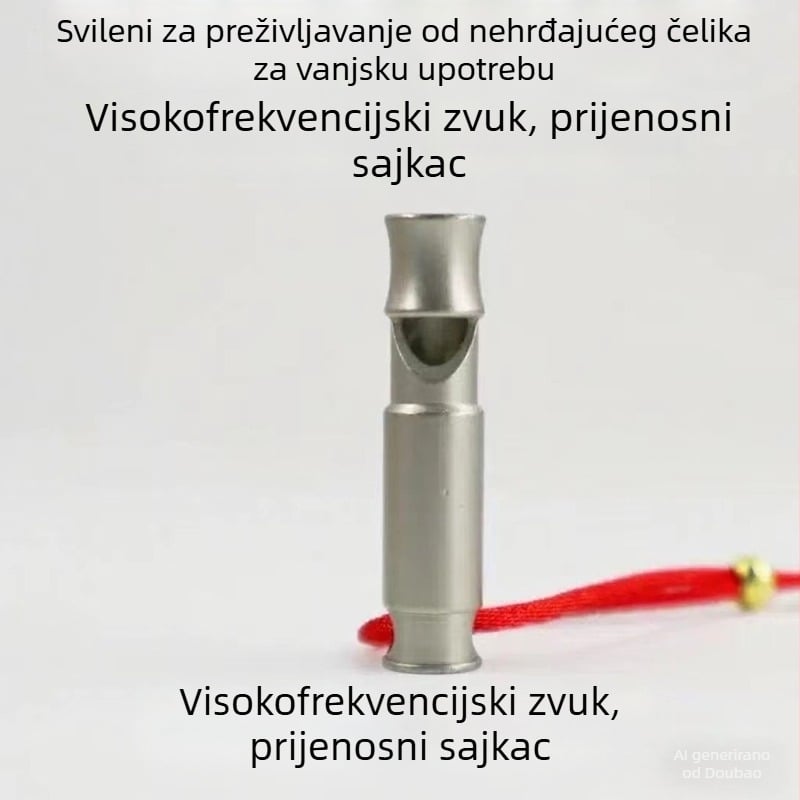 Svirka za preživljavanje, nehrđajući čelik, visok decibel, oprema za outdoor za planinarenje i kampiranje