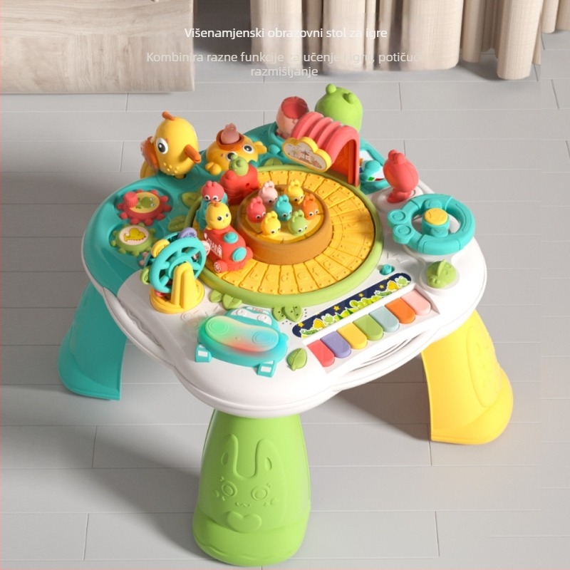 Little Back Bear Edukativni stol za igru s glazbom – Plastika, Napajanje baterijom, za dob 0–3 godine