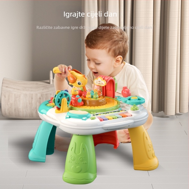 Little Back Bear Edukativni stol za igru s glazbom – Plastika, Napajanje baterijom, za dob 0–3 godine