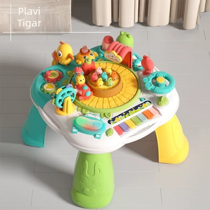 Little Back Bear Edukativni stol za igru s glazbom – Plastika, Napajanje baterijom, za dob 0–3 godine