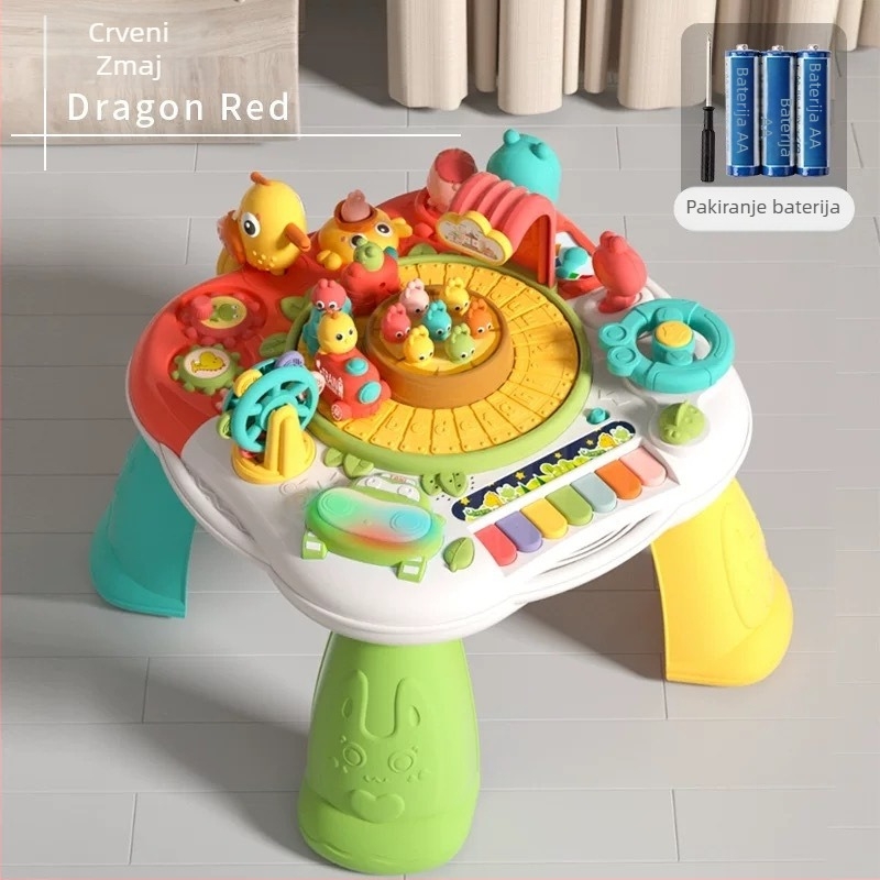 Little Back Bear Edukativni stol za igru s glazbom – Plastika, Napajanje baterijom, za dob 0–3 godine