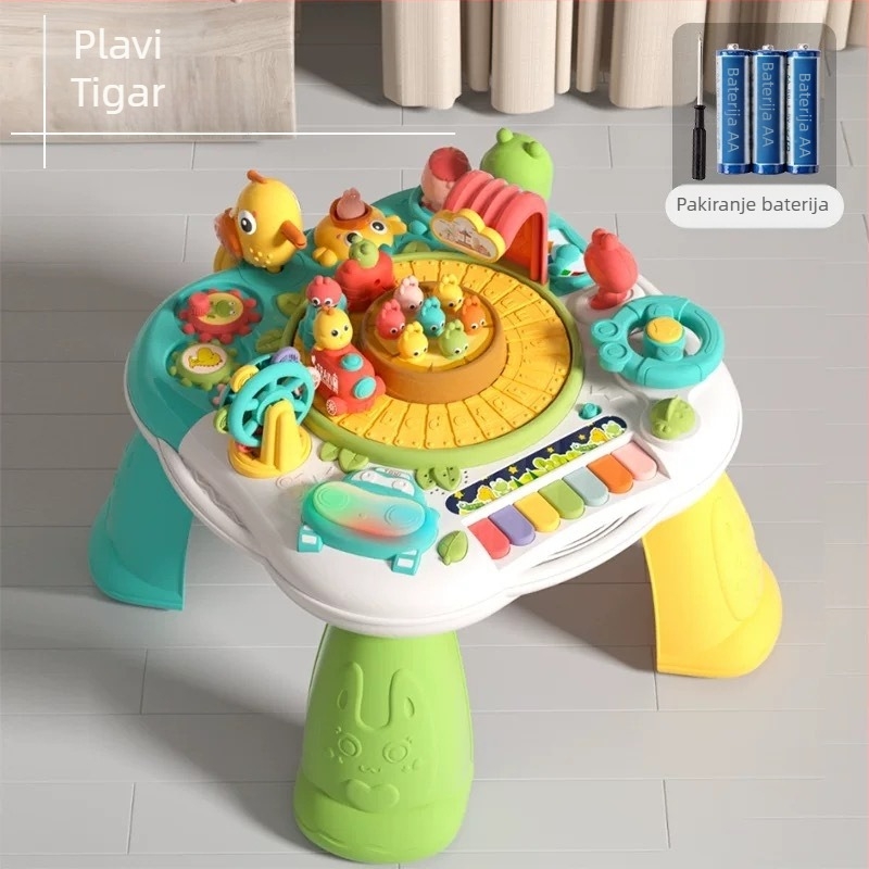 Little Back Bear Edukativni stol za igru s glazbom – Plastika, Napajanje baterijom, za dob 0–3 godine